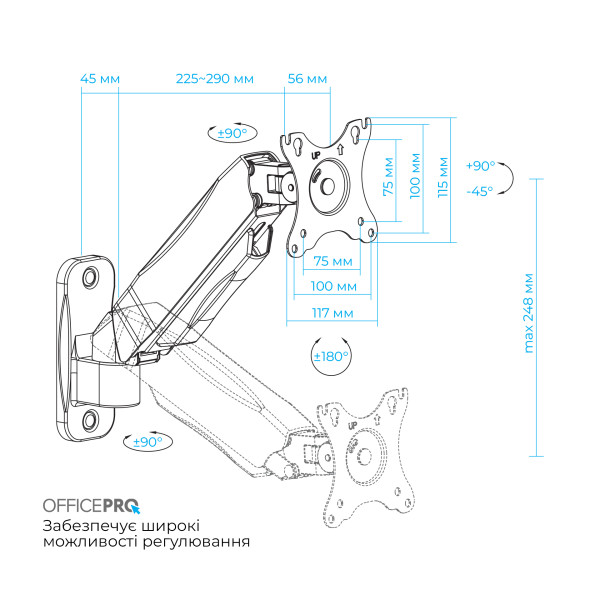 Фото - Крепление настольное OfficePro MA300B 17-32" 2-9 кг Black