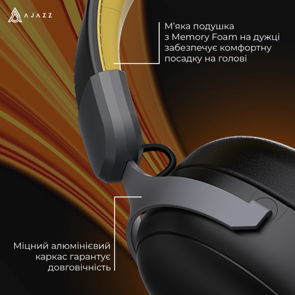 Фото - Гарнітура бездротова ігрова Ajazz AHM08 MAX 3-Mode Black (AHM08-MAX-BGY)