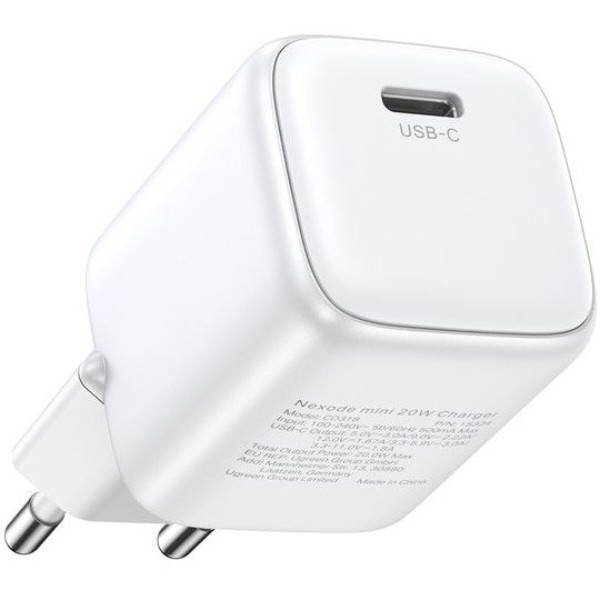 Фото - Мережевий зарядний пристрій UGREEN CD318 Nexode Mini 20W PD GaN Tech Whit ePD3.0 (PD2.0) QC4.0+QC4.0/QC3.0/QC2.0 (15324)