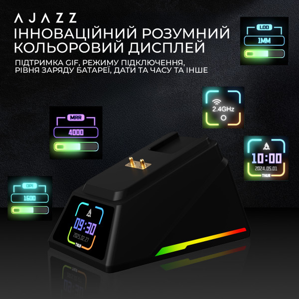Фото - Миша бездротова ігрова Ajazz AJ159 APEX Black (AJM159-A-B)