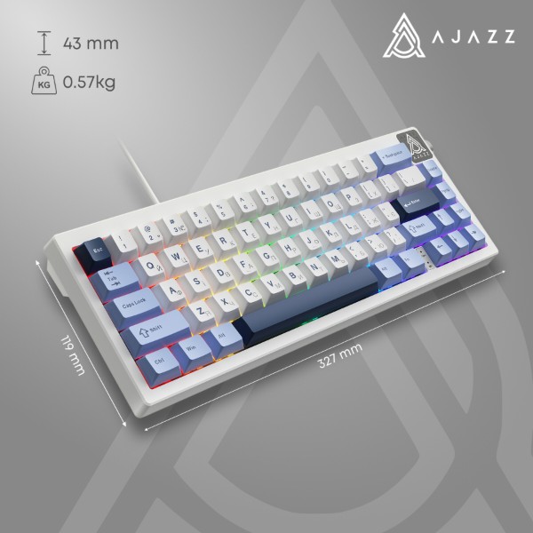 Фото - Клавіатура дротова ігрова Ajazz AK650 Sea Salt switches Blue White Blue (AK650-SS-BWB)