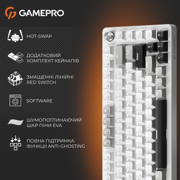 Фото - Клавіатура дротова ігрова GamePro Genesis Silverlight  (MK126)