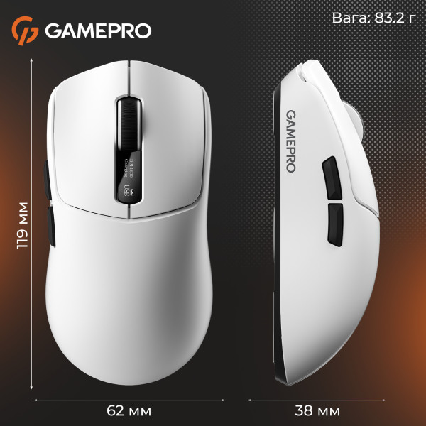 Фото - Миша бездротова ігрова GamePro Genesis Ranker Wireless White (GM012W)