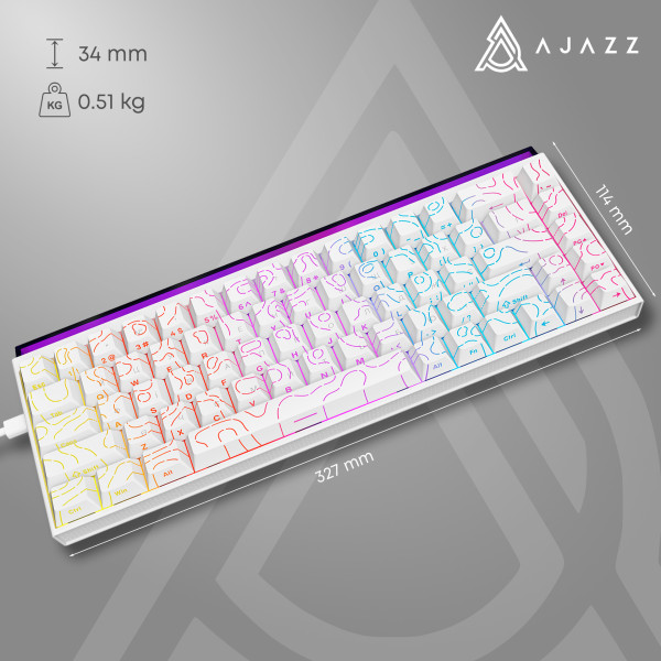 Фото - Клавиатура проводная игровая Ajazz NK68 Red switches Side contour White (NK68-R-S-W)