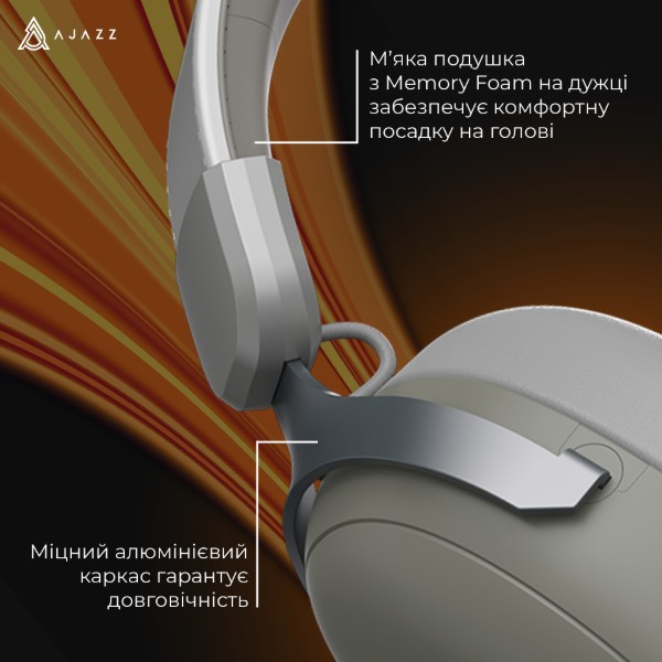 Фото - Гарнитура беспроводная игровая Ajazz AHM08 MAX 3-Mode Grey (AHM08-MAX-GW)