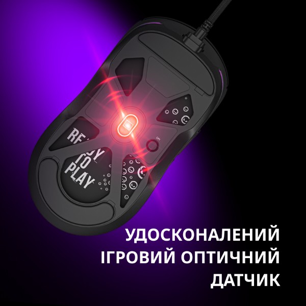 Фото - Миша дротова ігрова Lorgar MSA10 Ultralight Wired Gaming Black (LRG-MSA10-BK)