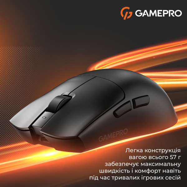 Фото - Миша бездротова ігрова GamePro Genesis Wizard Wireless/Bluetooth/USB PixArt PAW3311 Sensor Black (GM160B)
