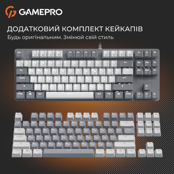 Фото - Клавіатура дротова GamePro Genesis Metallic Outemu Red Swithes USB Gray (MK110G)