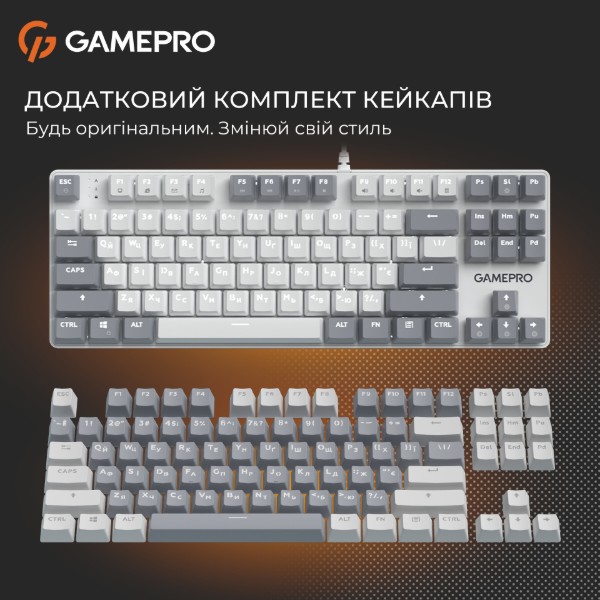 Фото - Клавіатура дротова GamePro Genesis Metallic Outemu Red Swithes USB White (MK110W)