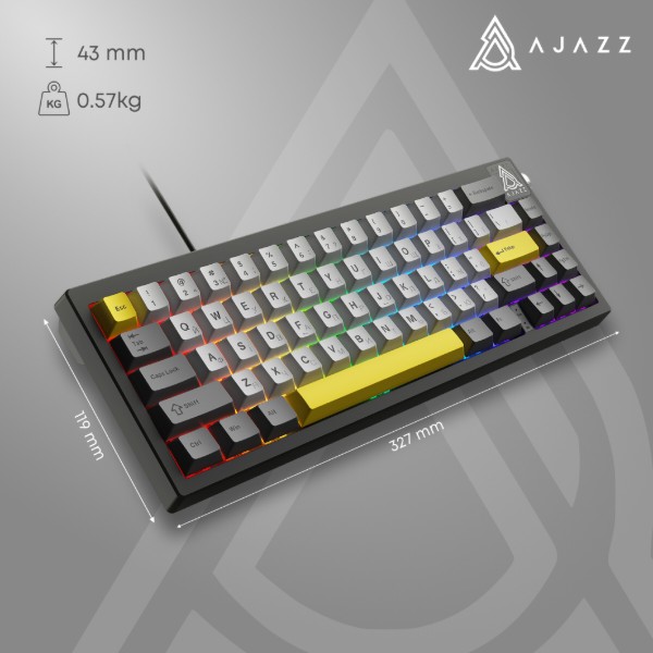 Фото - Клавиатура проводная игровая Ajazz AK650 Moon Yellow switches Gray White Yellow (AK650-MY-GWY)