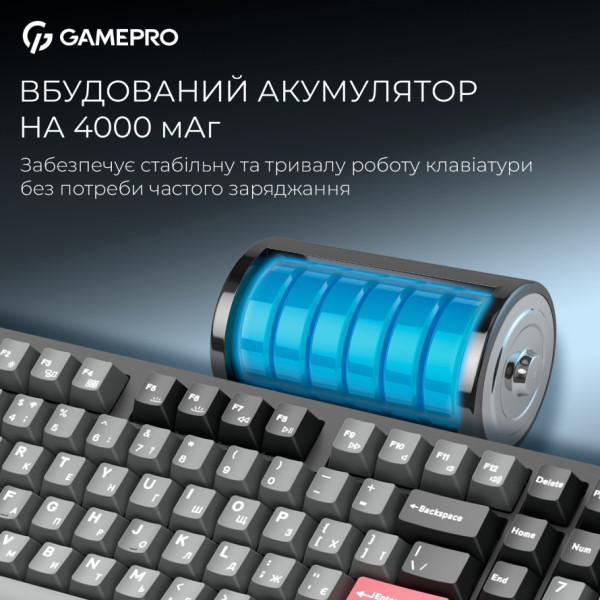 Фото - Клавіатура бездротова ігрова GamePro Asgard Drakkar Keychron Super Black (MK305BK)