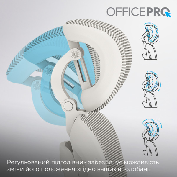 Фото - Крісло офісне OfficePro Skyline (OC680-W-LG-LG) White/Light Gray