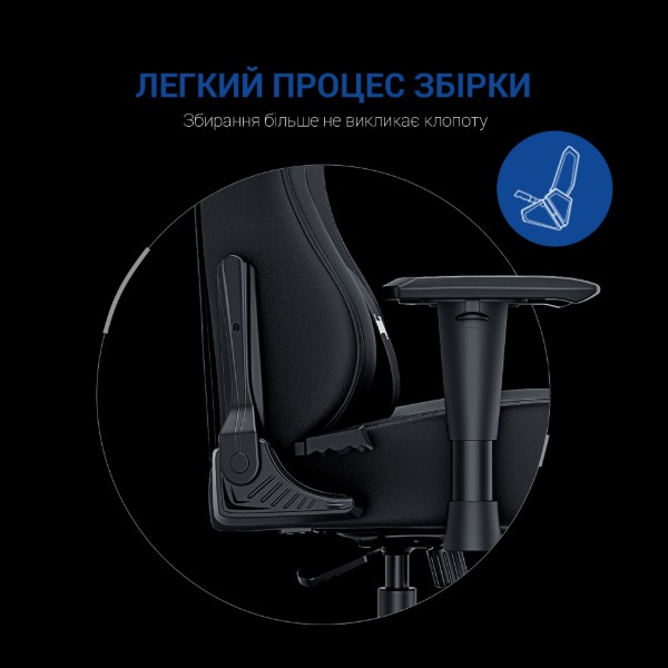 Фото - Крісло для геймерів Anda Seat Luna Size L Black/Blue PVC (AD18-44-BS-PV)