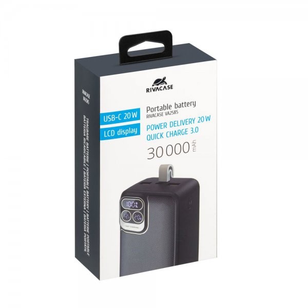 Фото - Батарея мобільна RIVACASE RIVAPOWER 30000 mA Black (VA2585)