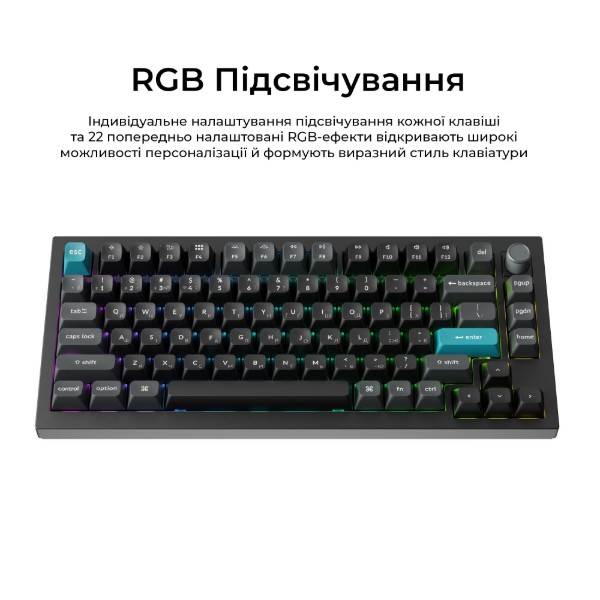 Фото - Клавіатура бездротова Keychron Q1 Ultra Red Switch Black RGB (Q1U-M1-UA)