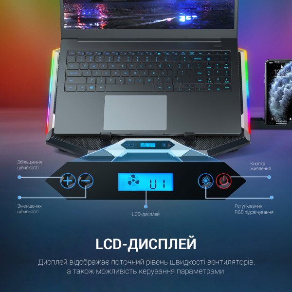 Фото - Підставка під ноутбук охолоджуюча GamePro CP870 Black