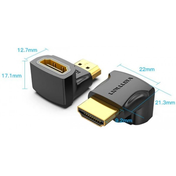 Фото - Перехідник HDMI Vention HDMI F HDMI M (AIOB0)
