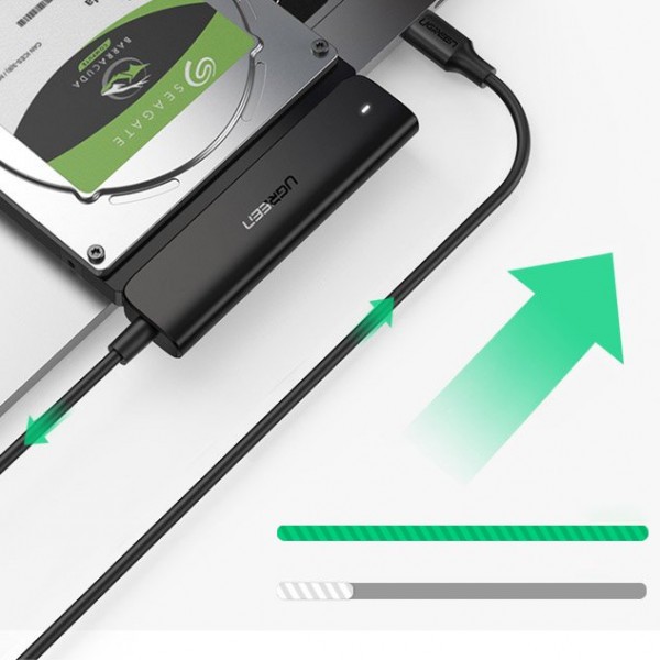 Фото - Кабель USB Type-A - USB Type-A UGREEN CM321 USB 3.0 Type-C SATA III (F) Black (70610)