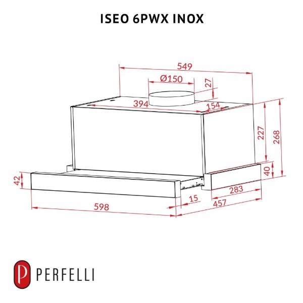 Фото - Вытяжка встраиваемая Perfelli ISEO 6PWX INOX