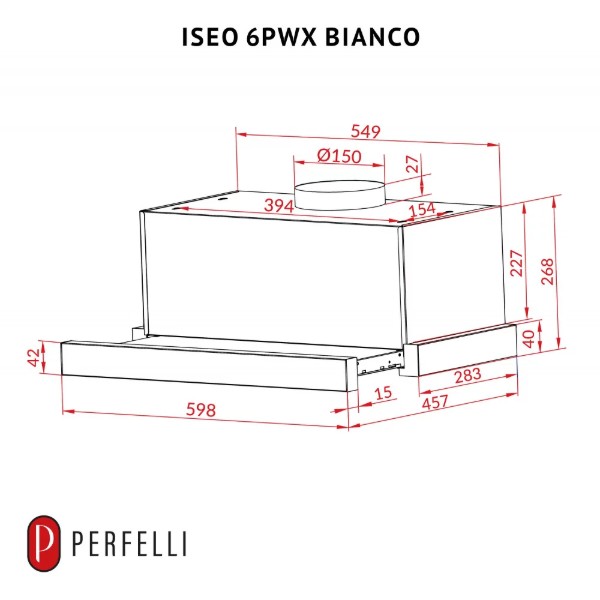 Фото - Витяжка вбудована Perfelli ISEO 6PWX BIANCO