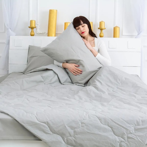 Фото - Одеяло летнее полуторное MirSon антиаллергенное №2339 Light Gray Eco-Soft 140х205 см (2200003029697)