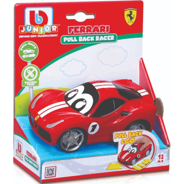 Фото - Базовый игровой транспорт для малыша Bb Junior Pullback Racer Ferrari 488 GTB (16-85009)