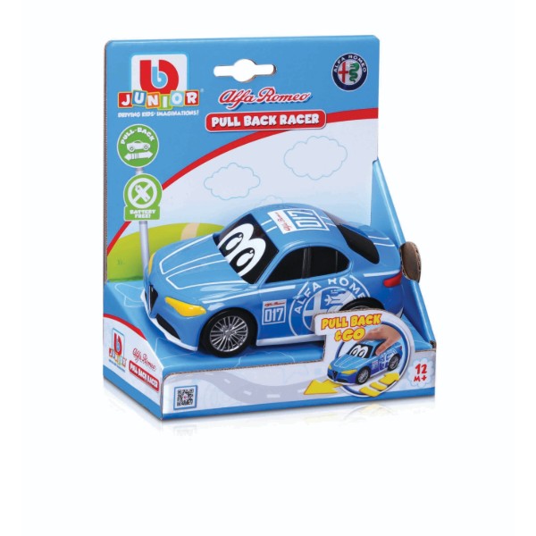Фото - Базовый игровой транспорт для малыша Bb Junior Pullback Racer Alfa Romeo (16-85141)