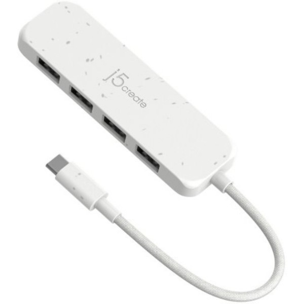 Фото - Хаб USB J5create USB 3.2 USB-С 4 USB-A Nature White (JCH341EW-N)