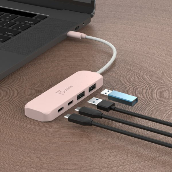 Фото - Хаб USB J5create USB 3,2 USB-С 2 USB-A/2 USB-С Earth Rose (JCH342ER-N)