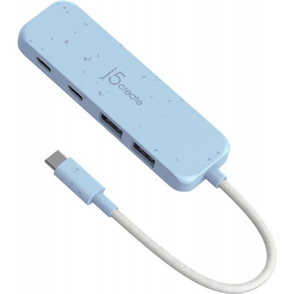 Фото - Хаб USB J5create USB 3.2 USB-С 2 USB-A/2 USB-С Fresh Cyan (JCH342EC-N)