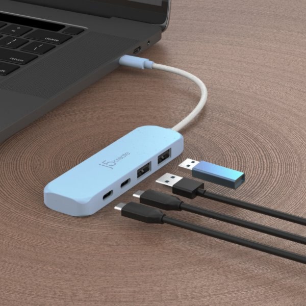 Фото - Хаб USB J5create USB 3.2 USB-С 2 USB-A/2 USB-С Fresh Cyan (JCH342EC-N)