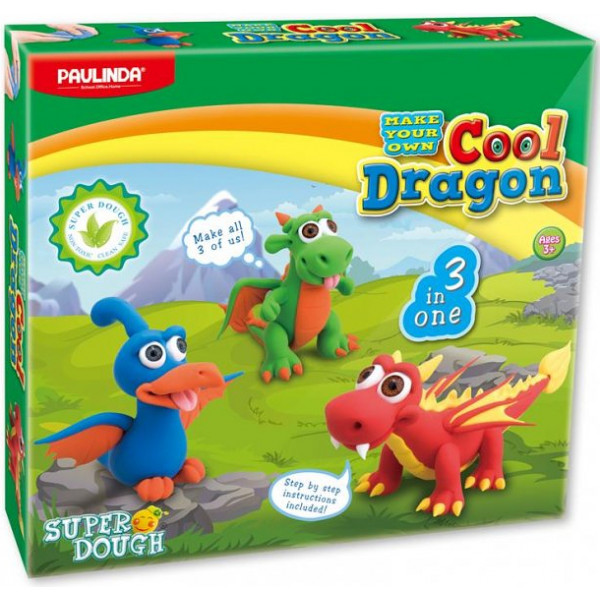 Фото - Маса для ліплення Paulinda Super Dough Cool Dragon Дракони 3 в 1 (PL-081554)