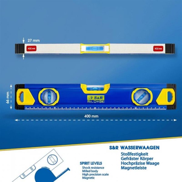 Фото - Рівень S&R 400 мм (423032040)