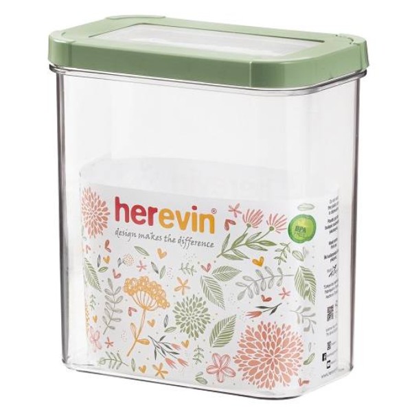 Фото - Ємність для сипучих Herevin Storage Canister-Green-Peach 1.8 л (161207-100)
