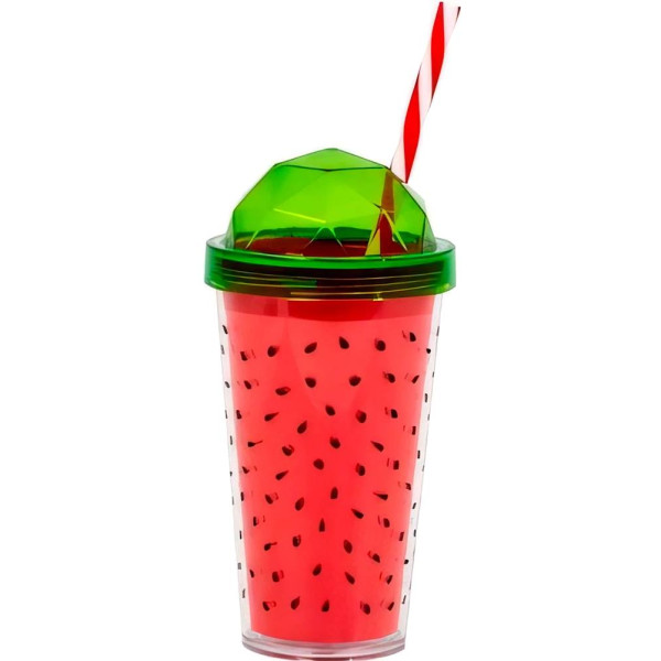 Фото - Склянка з трубочкою Herevin Watermelon 0.54 л (161349-010)
