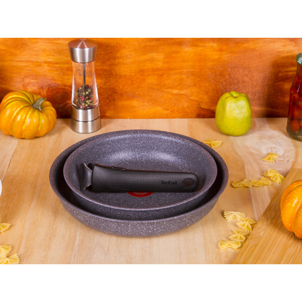 Фото - Набор сковород со съемной ручкой Tefal L6829072 Ingenio Mineralia Force 3 пр.