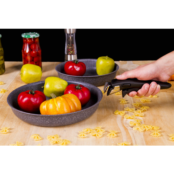 Фото - Набор сковород со съемной ручкой Tefal L6829072 Ingenio Mineralia Force 3 пр.