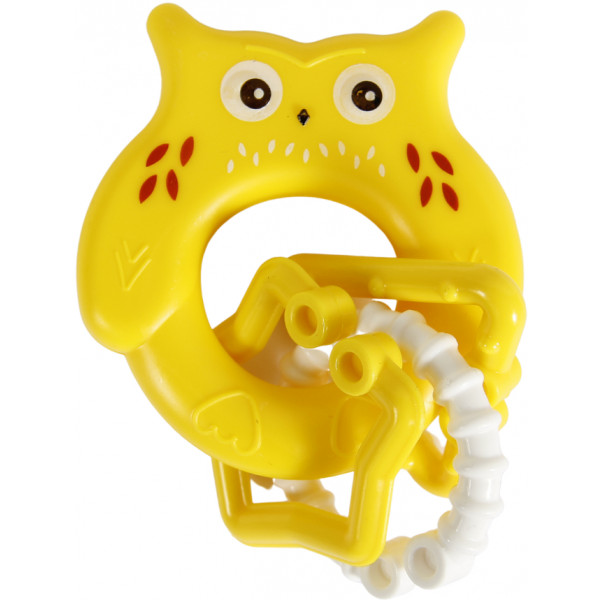 Фото - Погремушка Lindo СОВА з кільцями (1618 желт)