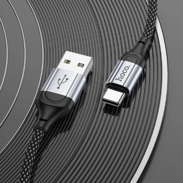 Фото - Кабель HOCO X102 USB to Type-C 3A, 1m Black (6942007608770)
