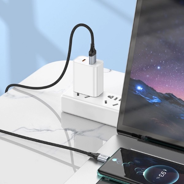 Фото - Кабель HOCO X102 USB to Type-C 3A, 1m Black (6942007608770)