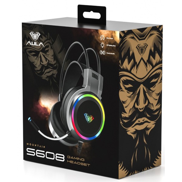 Фото - Гарнитура проводная игровая Aula S608 Wired Gaming Headset Black (6948391235509)