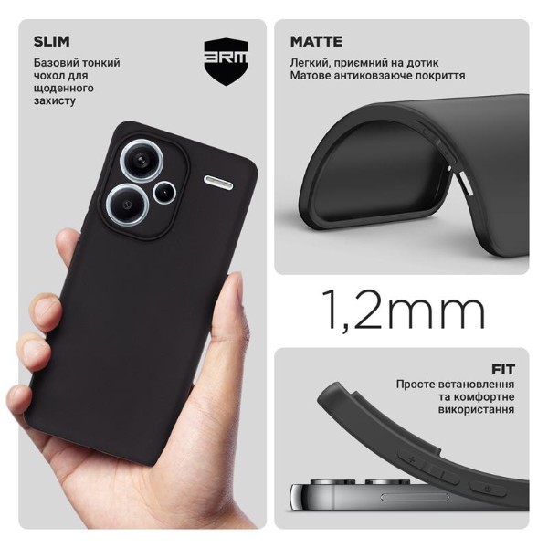 Фото - Чехол для смартфона Armorstandart Matte Slim Fit for Xiaomi Redmi Note 13 Pro+ 5G Camera cover Black (ARM71860)