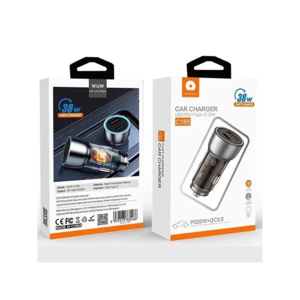 Фото - Автомобильное зарядное устройство WUW C185 PD20W+QC3.0 black (6972573335466)