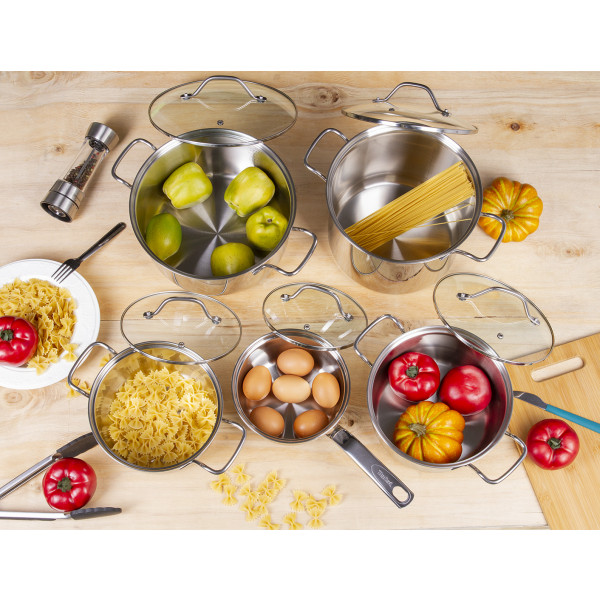 Фото - Набір посуду Tefal A702SC85 Intuition 10 пр. (Кастр. 6/4,9/2,9/2, ковш 1,3 л)