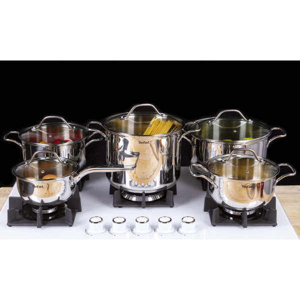Фото - Набір посуду Tefal A702SC85 Intuition 10 пр. (Кастр. 6/4,9/2,9/2, ковш 1,3 л)