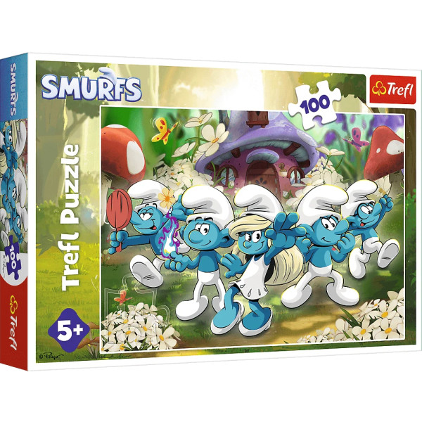 Фото - Пазли (5-7 років) Trefl The Smurfs Зустріч зі смурфами 100 ел. (5900511164879)