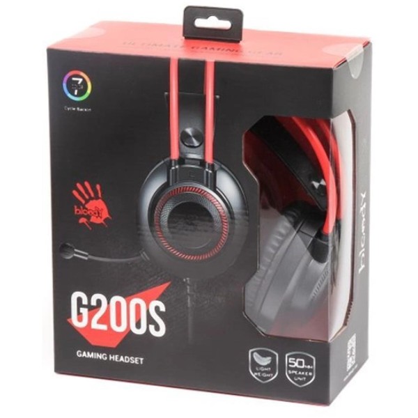 Фото - Гарнітура дротова ігрова Bloody G200S Black/Red