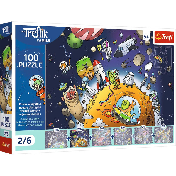 Фото - Пазлы (5-7 лет) Trefl The Treflik Family Трефлик в космосе 2/6" 100 эл. (16542)