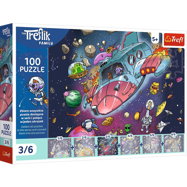 Фото - Пазли (5-7 років) Trefl The Treflik Family Лофі в ракеті 3/6" 100 ел.(16543)