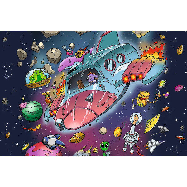 Фото - Пазли (5-7 років) Trefl The Treflik Family Лофі в ракеті 3/6" 100 ел.(16543)